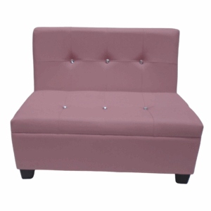 Sofá de 1M capitoneado con botón tipo diamante en cuerotex