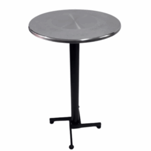 Mesa coctelera base cruceta pintura con tapa redonda en acero