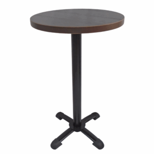 Mesa coctelera base pata chao pintura con tapa redonda en madera