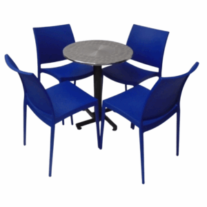 Sillas Mágica con mesa base cruceta tapa redonda en acero de 60CM