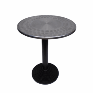 Mesa base disco con tapa en acero redonda