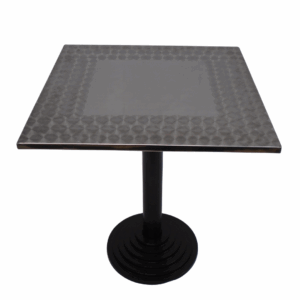 Mesa base disco con tapa en acero