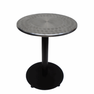 Mesa base plato con tapa en acero redonda