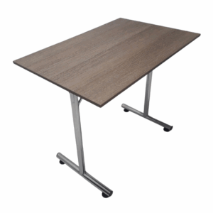 Mesa Base H cromo con tapa en madera 90x60