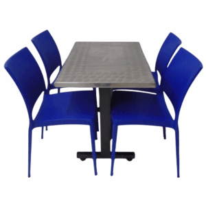 Sillas Mágica con mesa base H especial en acero de 90x60