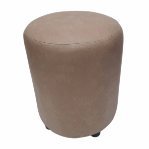 Puff sin baúl redondo personal en cuerotex