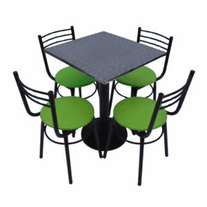 Sillas España y mesa base disco tapa en acero de 60x55