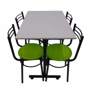 Sillas España y mesa base H en madera de 90x60