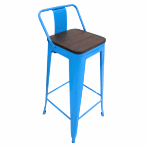 Butaco metálico Tolix con sentadero en madera