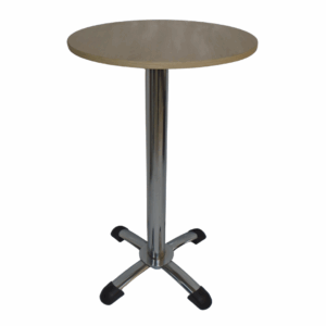 Mesa coctelera base pata chao croma con tapa en madera