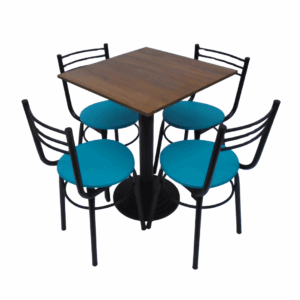 Sillas España y mesa base disco en madera de 60x60