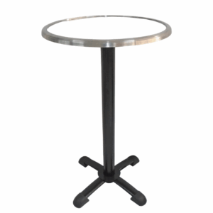 Mesa coctelera base pata chao pintura con tapa redonda en acero formica