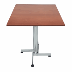 Mesa base cruceta cromo tapa en madera