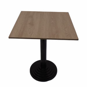 Mesa base disco con tapa en madera