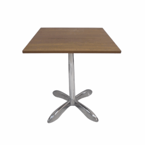 Mesa base en aluminio y tapa en madera 60x60