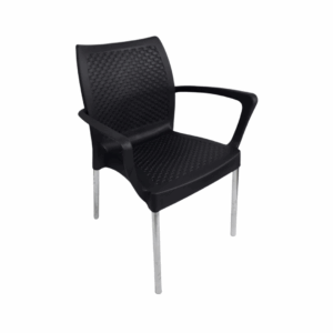 Silla Diseño con brazo pata cromo