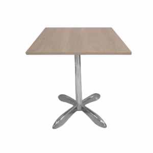 Mesa base en aluminio y tapa en madera 70x70