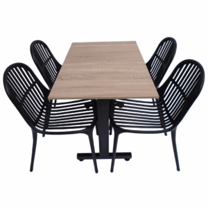 Sillas Alteza con mesa base H especial en madera de 90x60