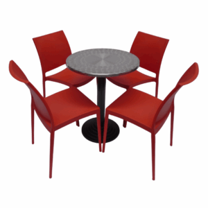 Sillas Mágica con mesa base disco tapa redonda en acero de 60CM