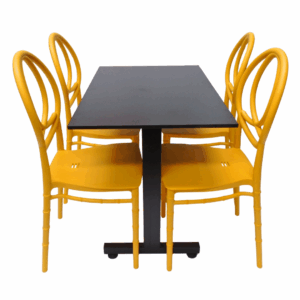 Sillas Tifany E1 con mesa base H especial en madera 90x60