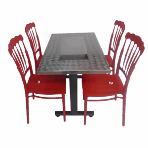 Sillas Tifany E2 con mesa base H especial en madera 90x60