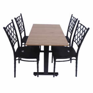 Sillas Tifany E3 con mesa base H especial en madera 90x60