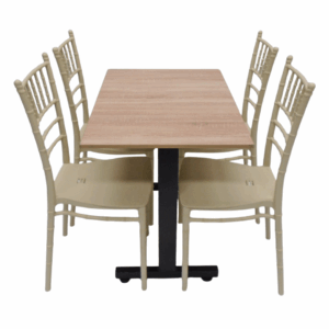 Sillas Tifany E5 con mesa base H especial en madera 90x60